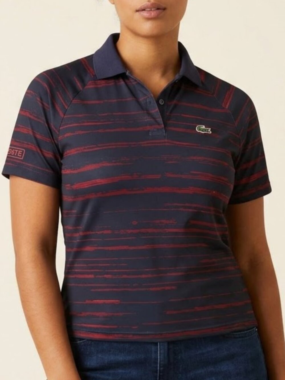 LaCoste navy and red polo